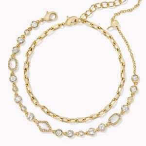kendra scott mini elisa and abbie gold set of 2 delicate chain bracelets